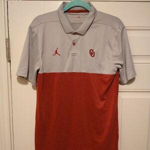 Jordan Oklahoma Sooners Short Sleeve Polo Shirt Men’s sz Medium.
